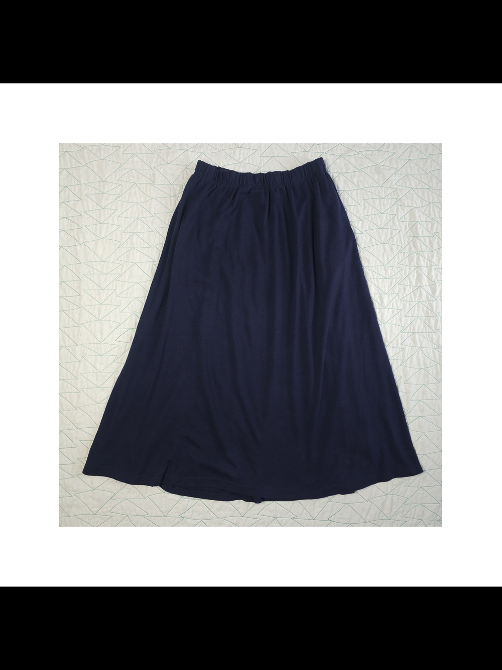 Woman Within Navy Blue Knit A-Line Elastic Waist Maxi Skirt - Picture 4 of 5